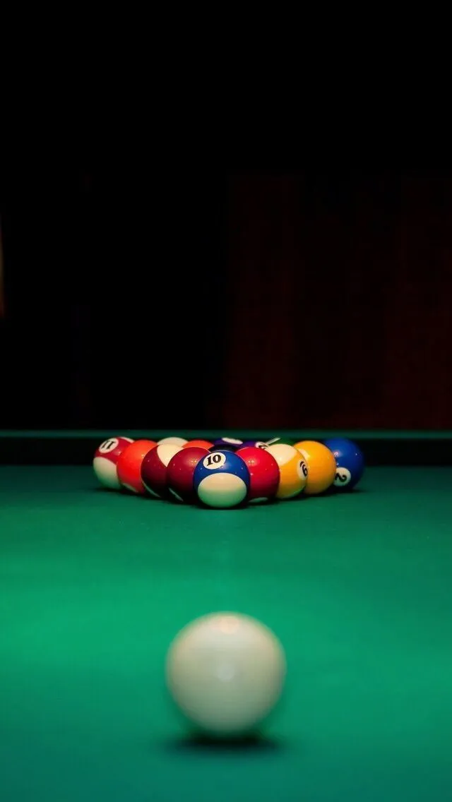 Atmospheric shot of a billiard table