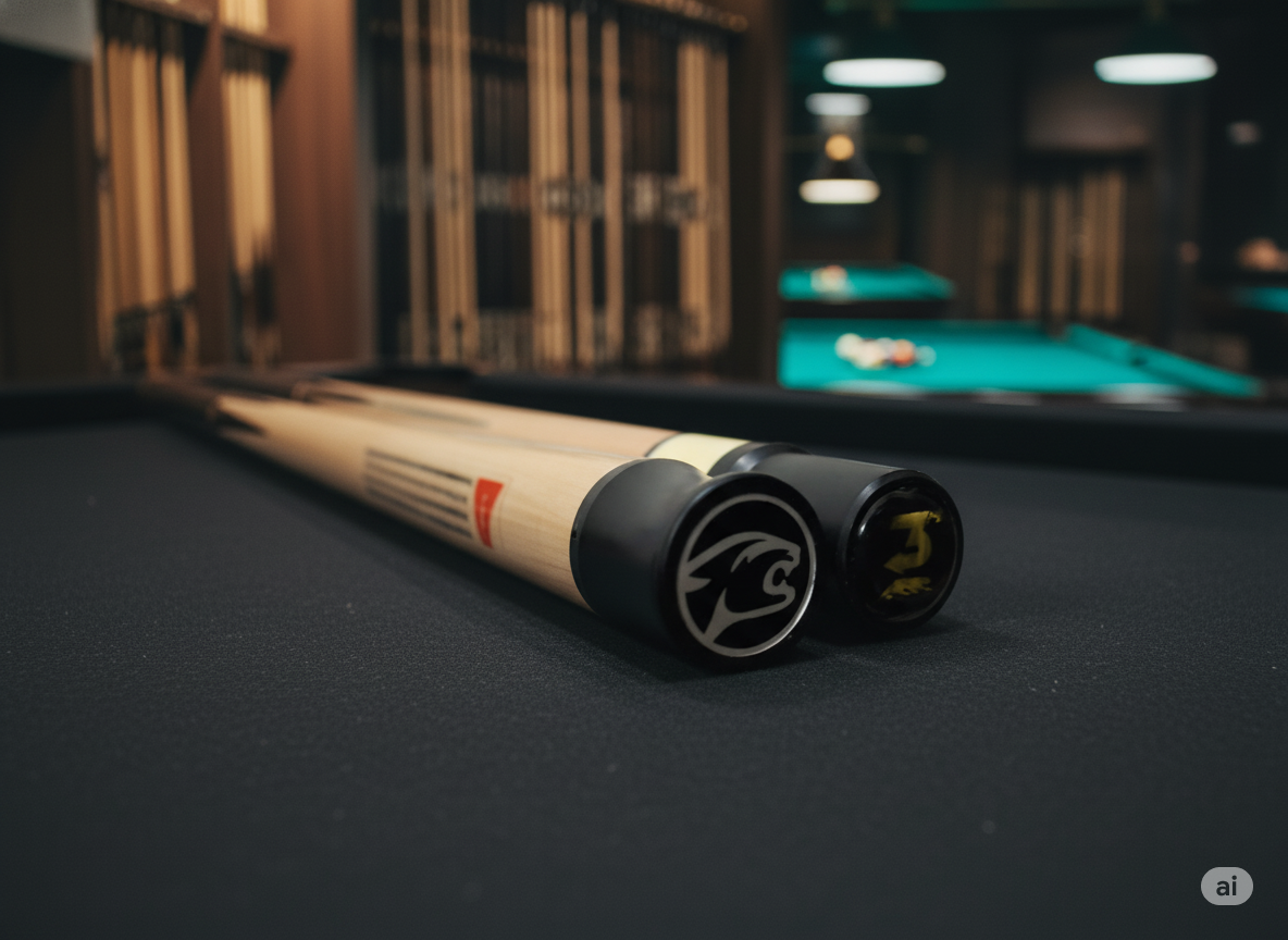 A seal of authenticity on a premium billiard cue